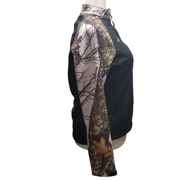 Mossy Oak Women’s Black & Pink Camo Jacket Sz L Outdoor Hunting Streetwear - Picture 5 of 13